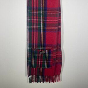 PATRICK KING WOOLEN CO Pocket Scarf Red Deluxe Wool Tartan Plaid Royal Stewart!